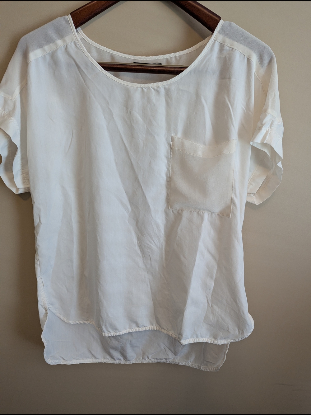 Calvin Klein Jeans White Short-Sleeve Pocket Blouse
